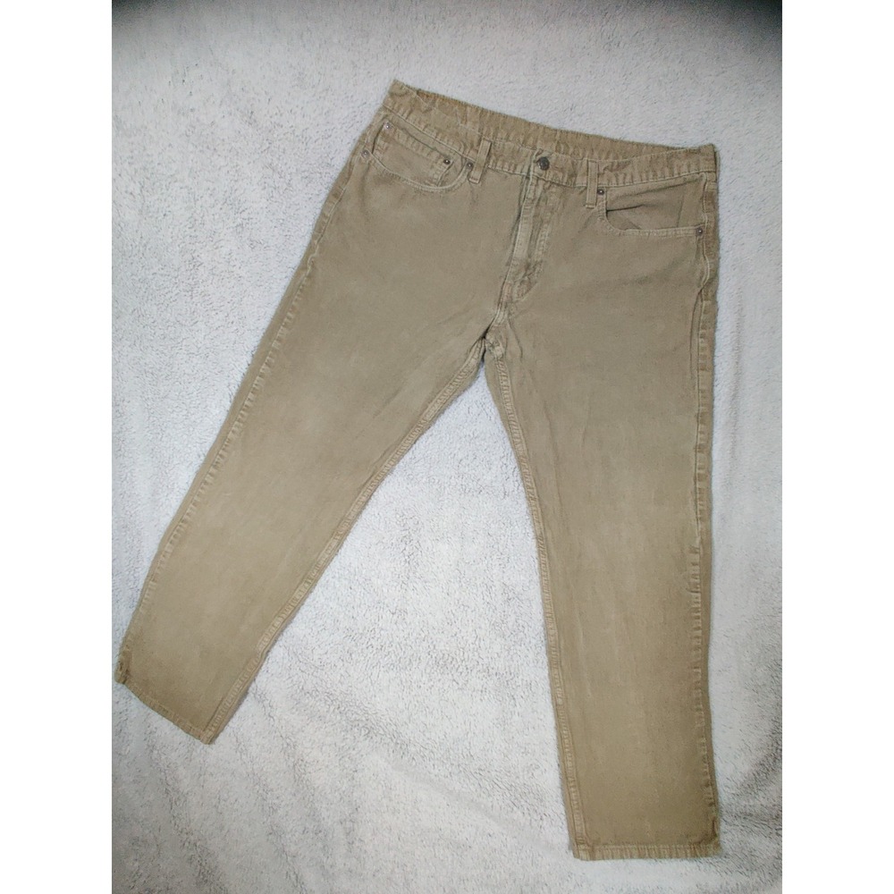 Levi's 502 Tapered Corduroy Pants Mens W36 L32 Tan Excellent
